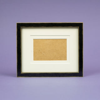 landscape picture frame in a metalic effect black painted wood