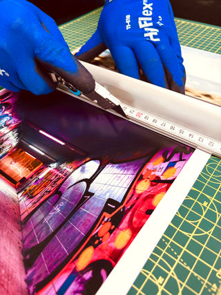 Hand finished cutting prints to the correct size of 10x8, 7x5 and 6x4